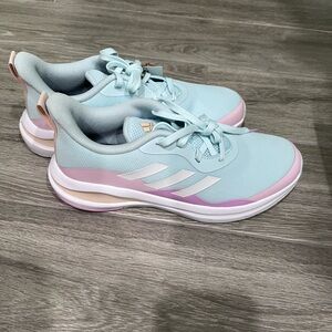 Adidas Women's Sky Blue and Pink Sneakers